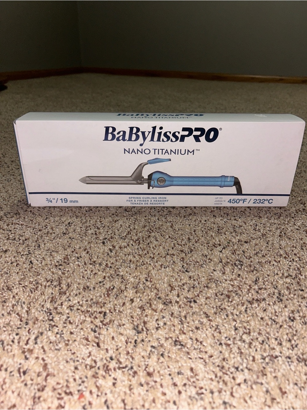 BaBylissPRO Nano Titanium Curling Iron - Light Blue and Silver